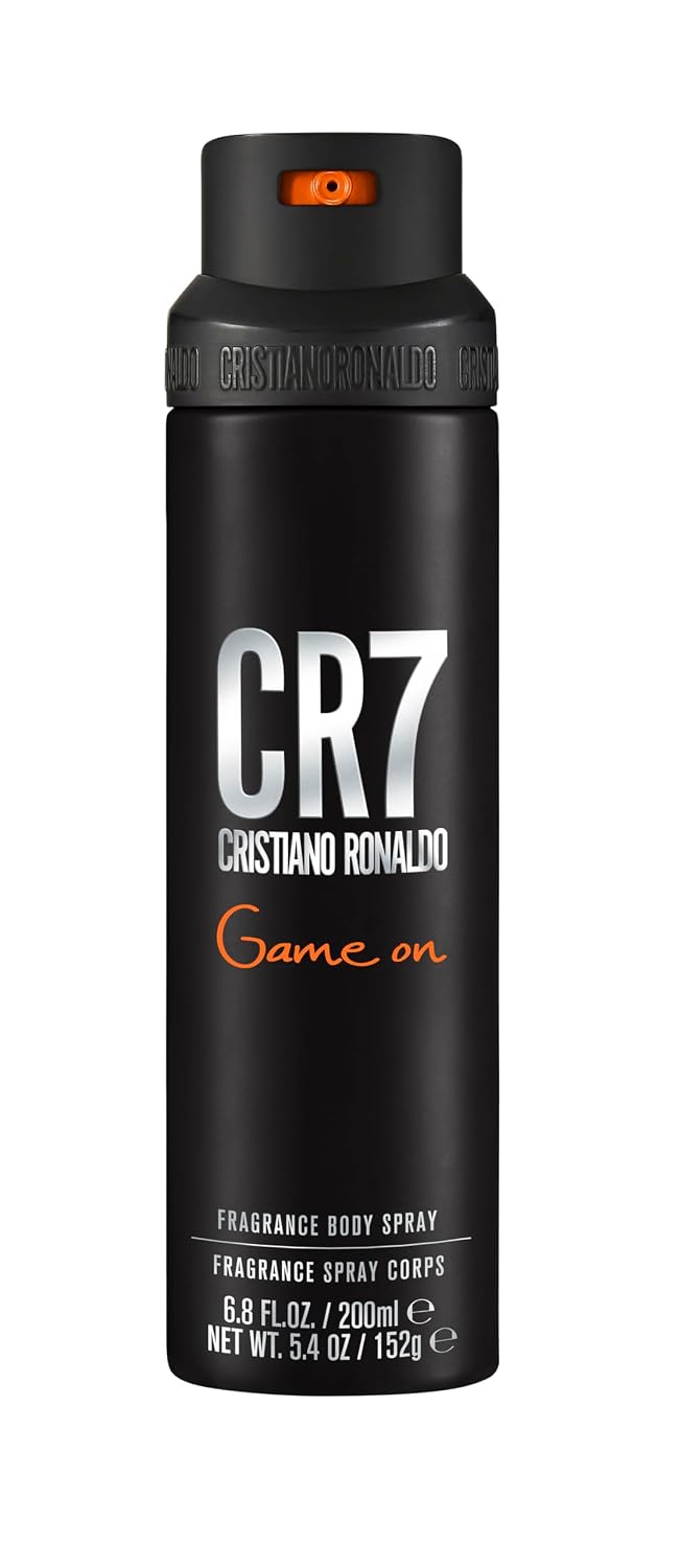 BODY SPRAY CR7 GAME ON CRISTIANO RONALDO 6.8 OZ AROMA AMADERADO - 1