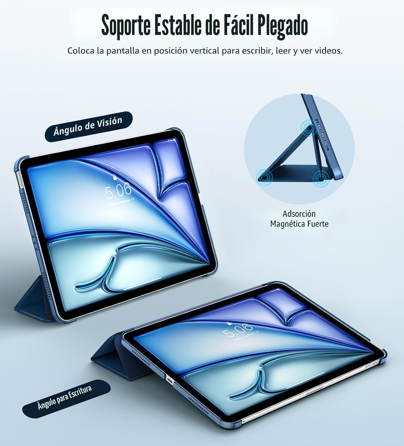 CASE TIMOVO PARA IPAD AIR 11 PULGADAS M4/M3/M2 Y AIR 5TA/4TA GENERACIÓN AZUL ABYSS - 4