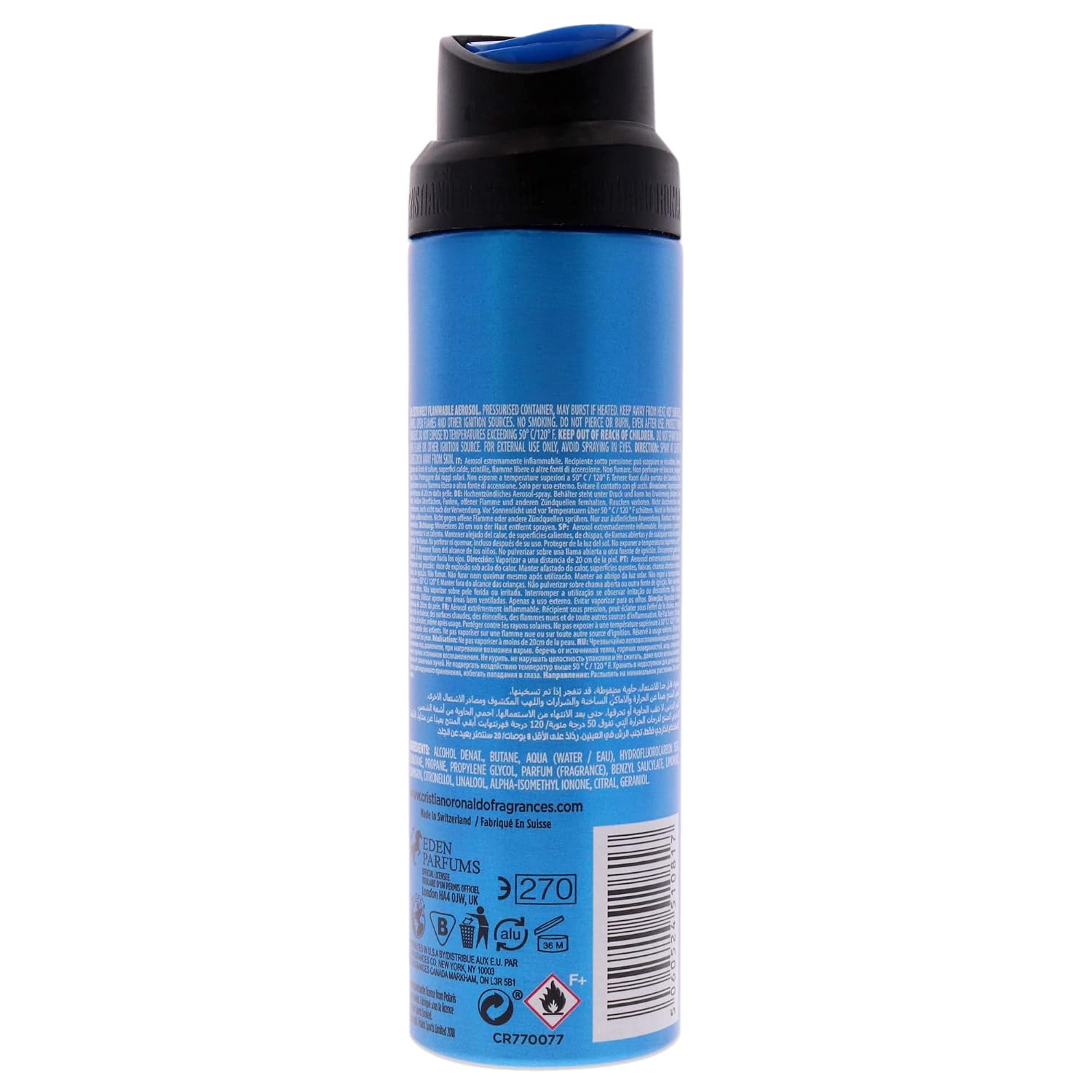 BODY SPRAY CR7 PLAY IT COOL CRISTIANO RONALDO PARA HOMBRE 200 ML - 2