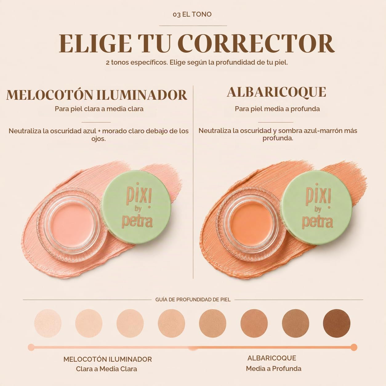 CORRECTOR DE OJERAS PIXI BEAUTY CORRECTION CONCENTRATE TONO DURAZNO 0.1 FL OZ - 4