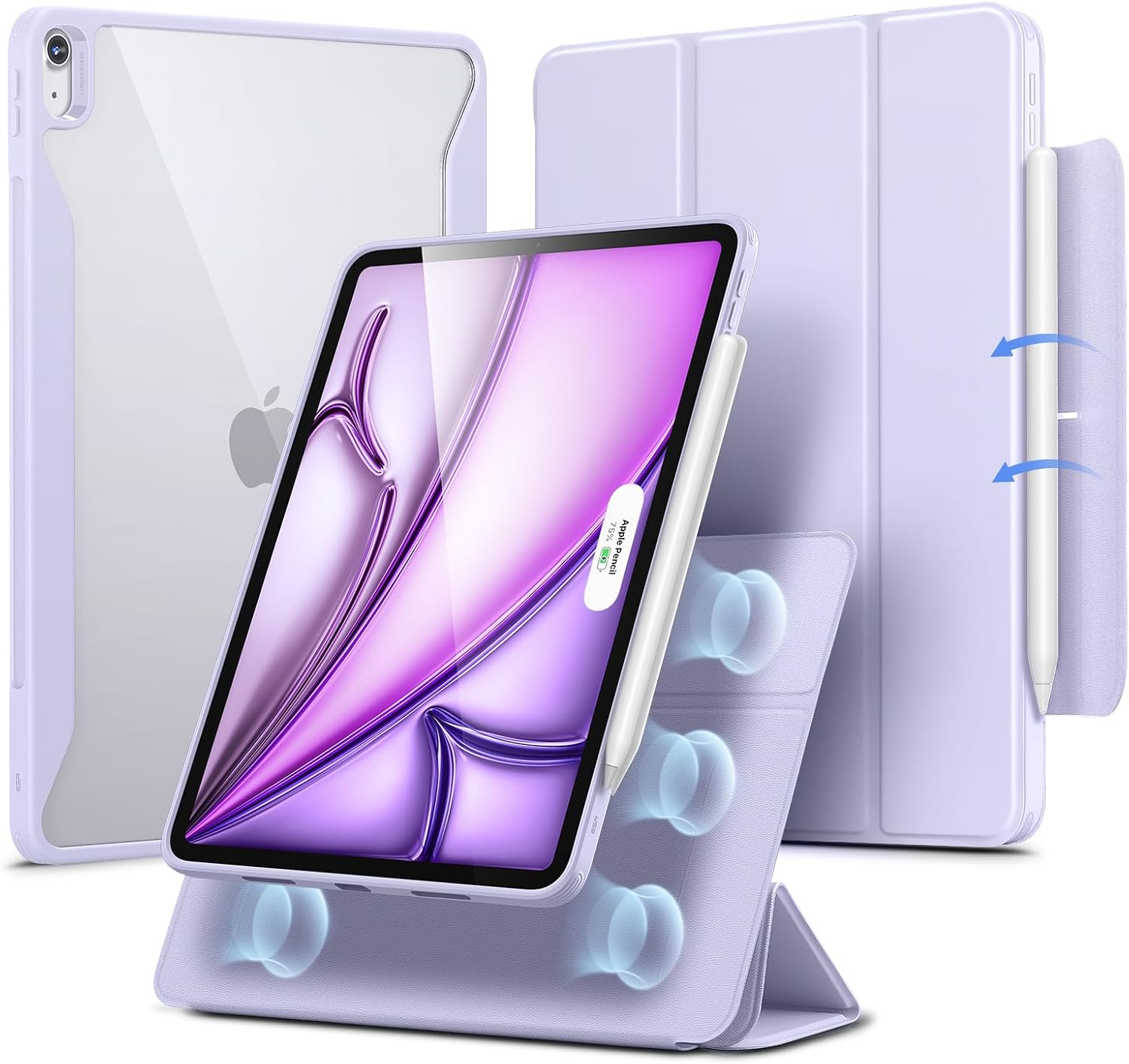 FUNDA ESR REBOUND 360 PARA IPAD AIR 13 PULGADAS M4/M3/M2 PÚRPURA CLARO - 1