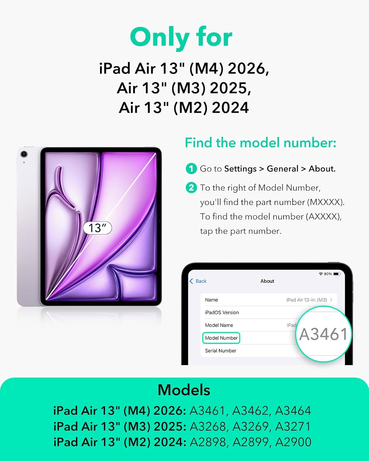 FUNDA ESR REBOUND 360 PARA IPAD AIR 13 PULGADAS M4/M3/M2 PÚRPURA CLARO - 2