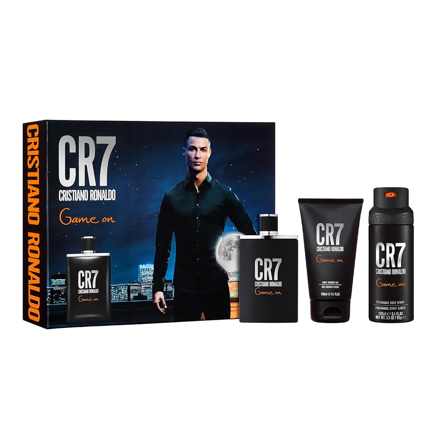 SET DE FRAGANCIAS GAME ON BY CRISTIANO RONALDO PARA HOMBRE 3 PIEZAS - 1