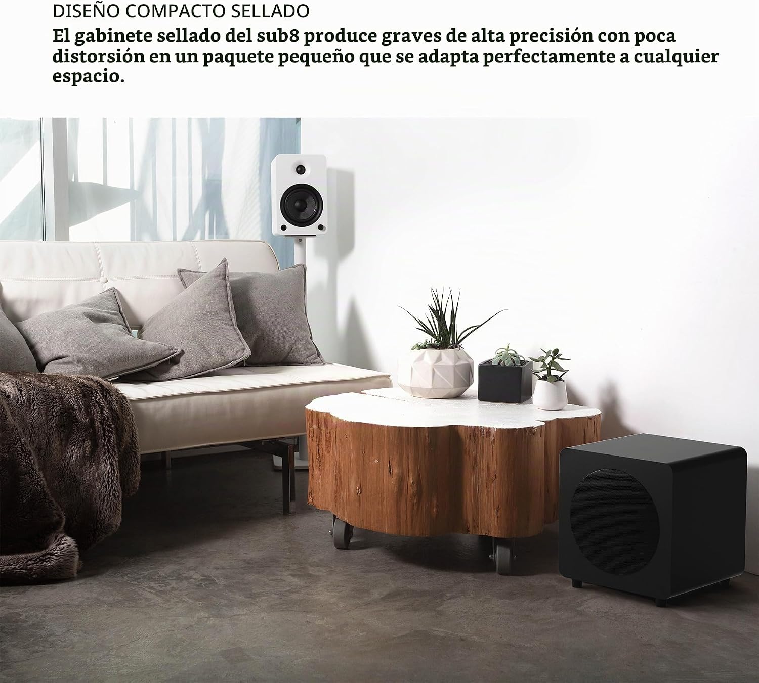 SUBWOOFER KANTO SUB8VMW 300W BLANCO MATE - 5