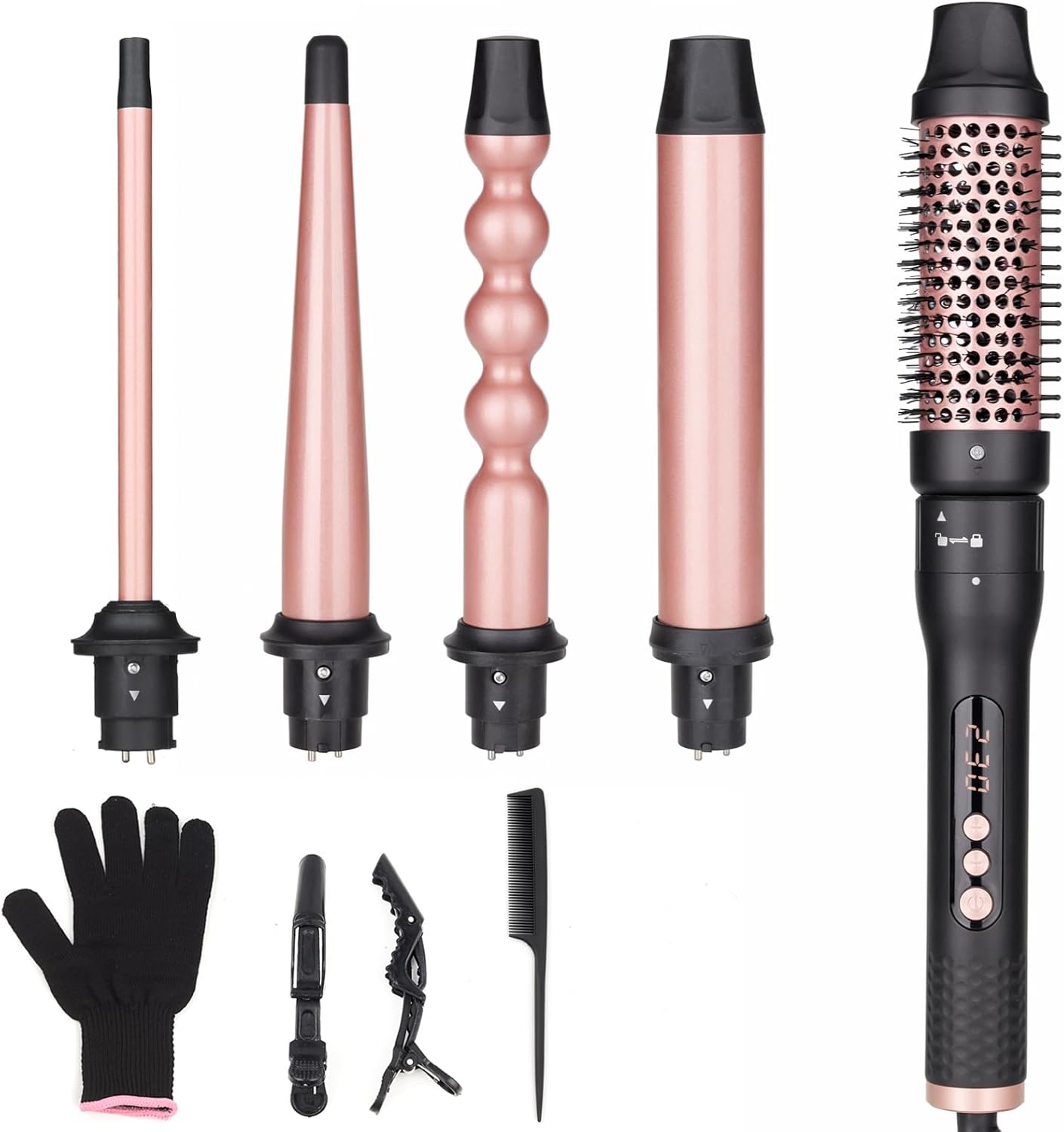 RIZADOR DE CABELLO UNOBEY 5 EN 1 CON 5 ACCESORIOS INTERCAMBIABLES - 1
