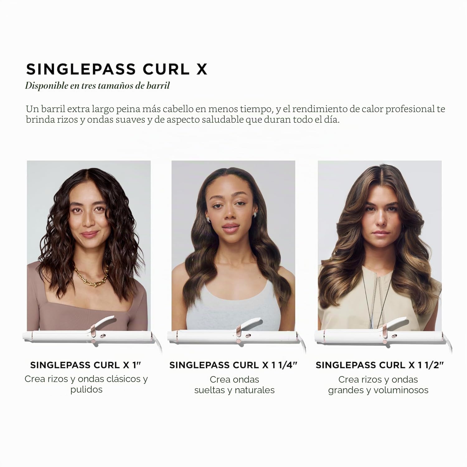 RIZADOR DE CABELLO T3 SINGLEPASS CURL X CON BARRIL EXTRA LARGO 1.25 PULGADAS - 4