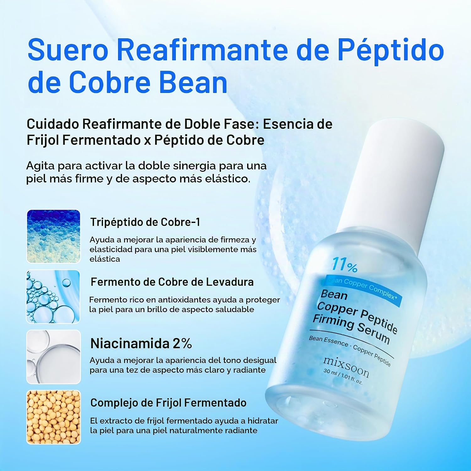 SÉRUM FACIAL MIXSOON BEAN COPPER PEPTIDE FIRMING 30ML - 2