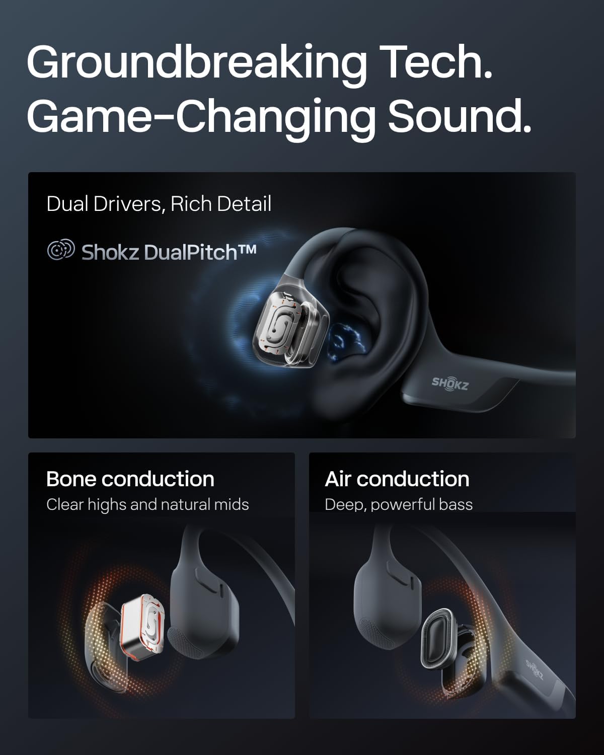 AUDÍFONOS SHOKZ OPENRUN PRO 2 BONE CONDUCTION BLUETOOTH INALÁMBRICOS - 4