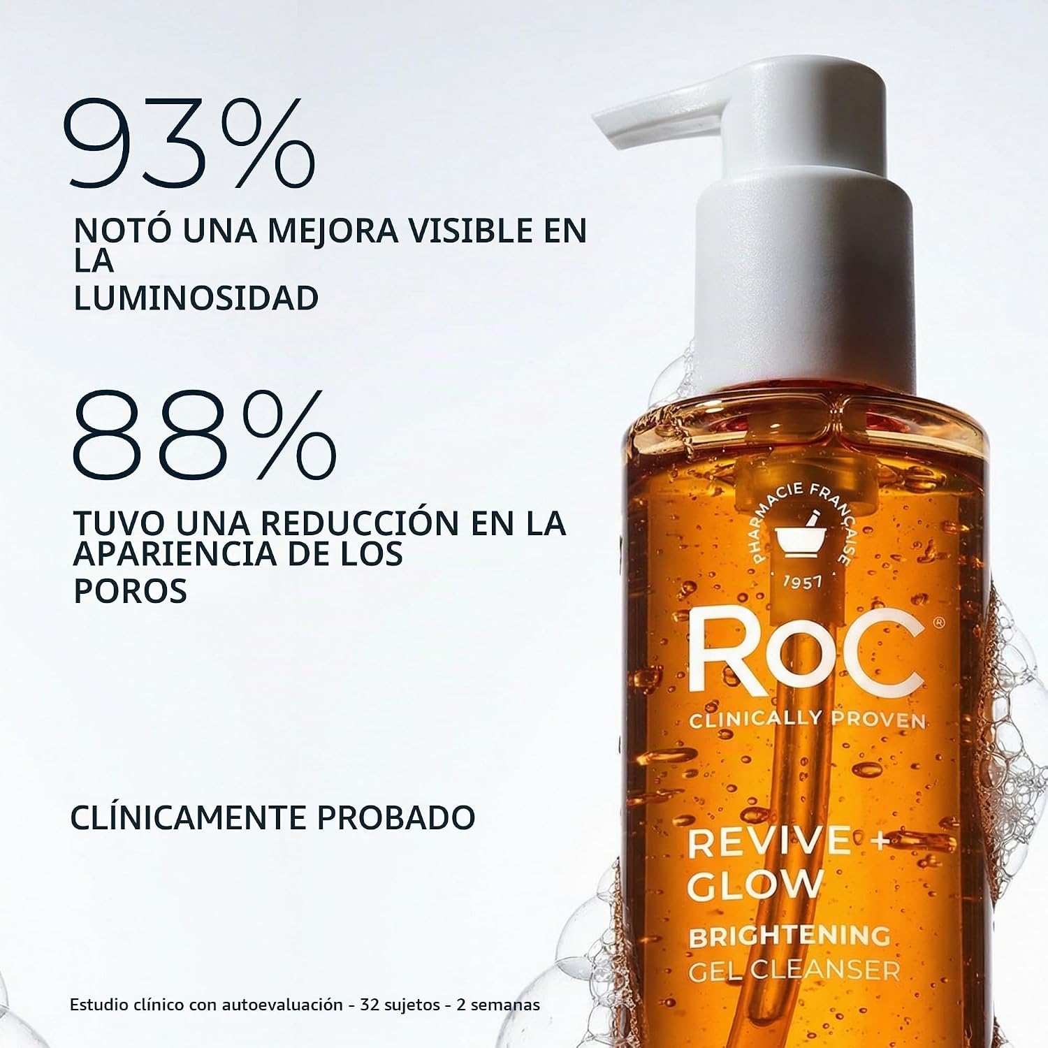 LIMPIADOR GEL ROC MULTI CORREXION REVIVE + GLOW CON VITAMINA C 6 OZ - 3