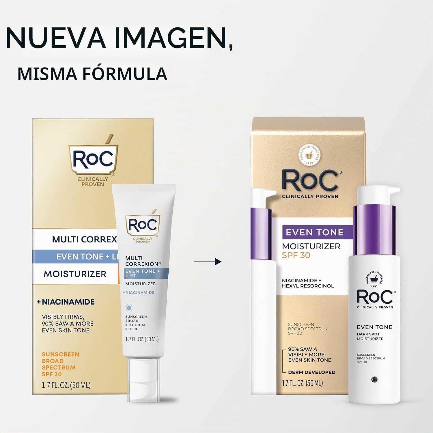 HIDRATANTE FACIAL ROC NIACINAMIDA SPF 30 TONO UNIFORME + LIFT - 2