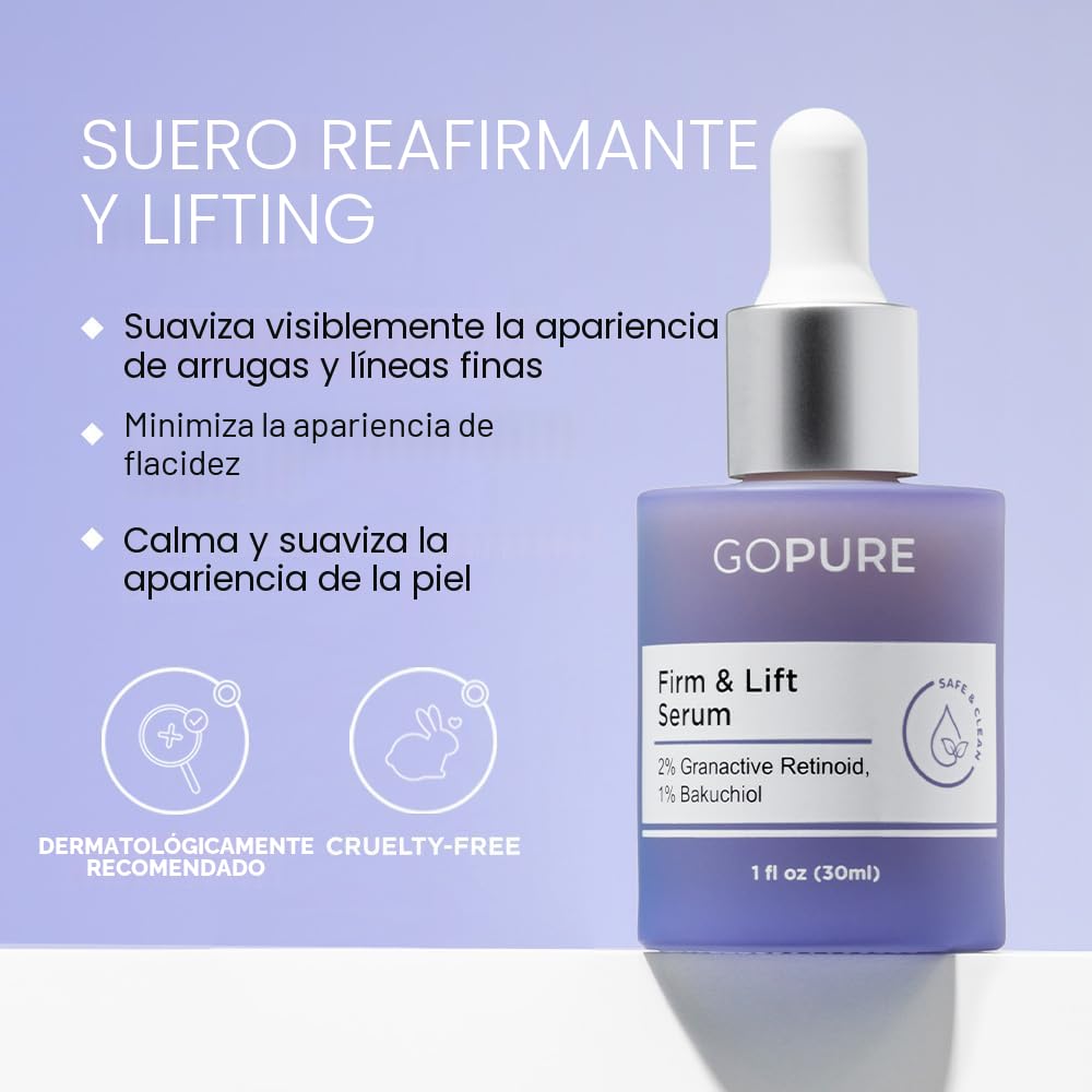 SÉRUM FACIAL GOPURE ACTIVES FIRM Y LIFT ANTIEDAD CON RETINOL 30ML - 2