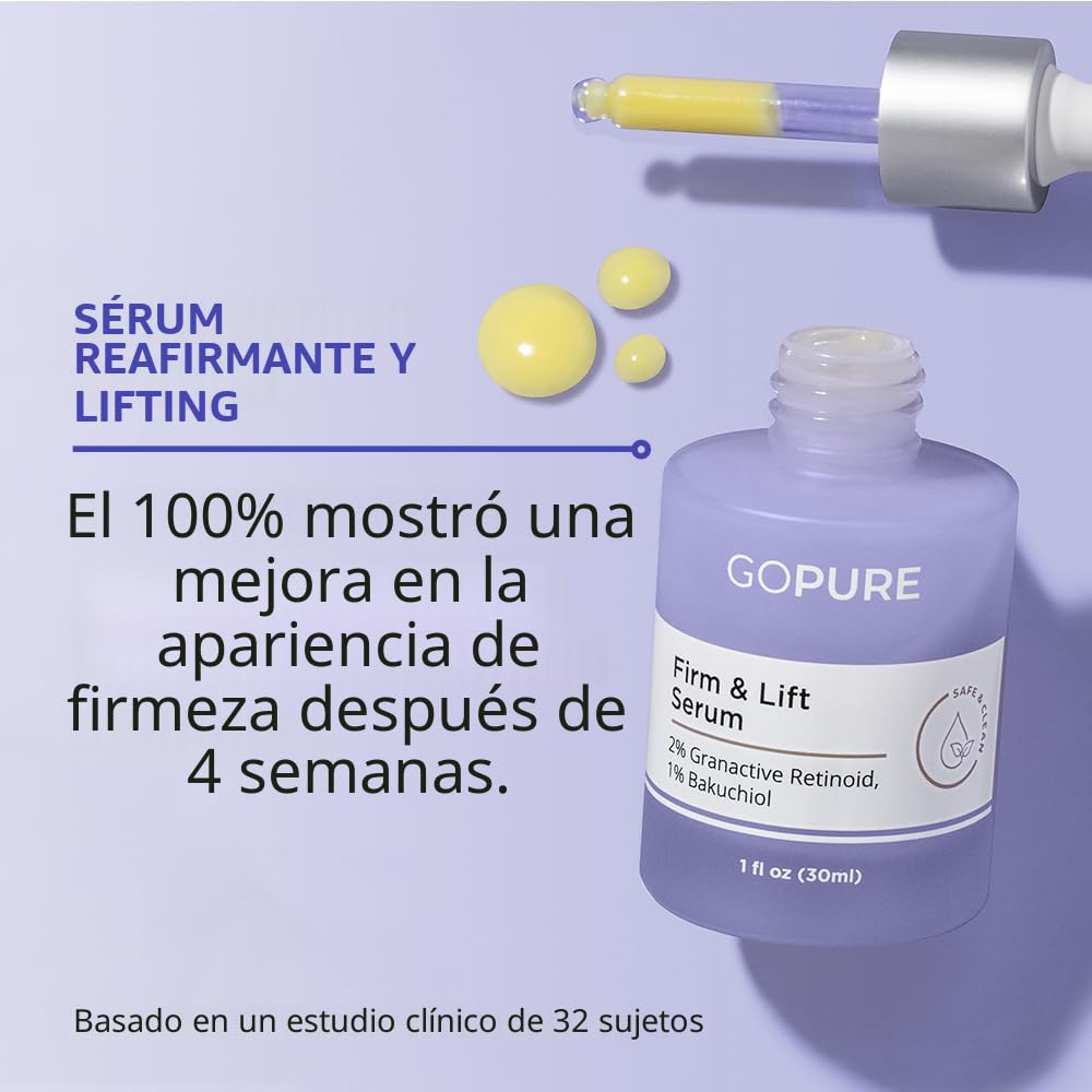 SÉRUM FACIAL GOPURE ACTIVES FIRM Y LIFT ANTIEDAD CON RETINOL 30ML - 3