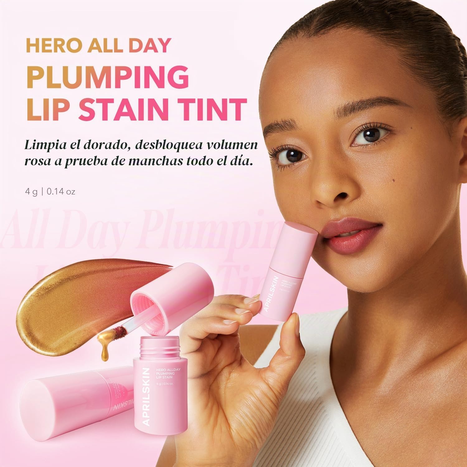 TINTE DE LABIOS APRILSKIN HERO ALL DAY PLUMPING LIP STAIN ROSE PINK - 2