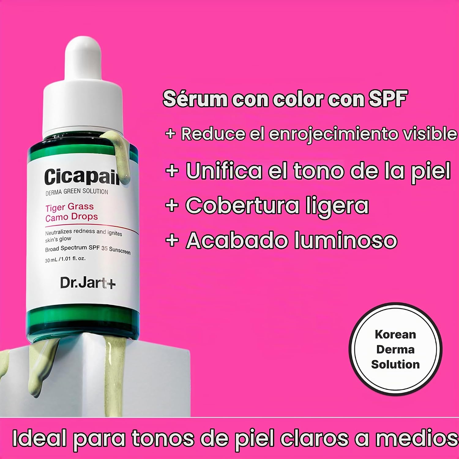 SÉRUM CORRECTOR DE ROJECES DR.JART+ CICAPAIR TIGER GRASS CAMO DROPS 30ML - 2
