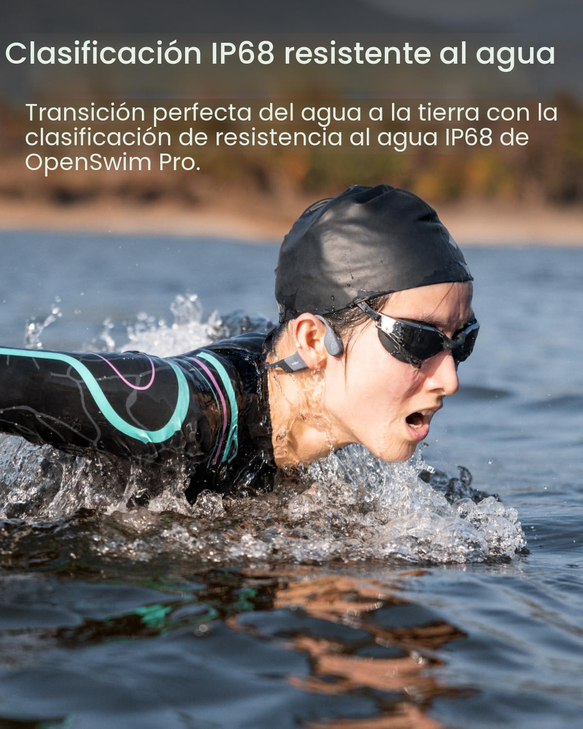 AUDÍFONOS SHOKZ OPENSWIM PRO MP3 GRIS IP68 WATERPROOF 32GB - 2