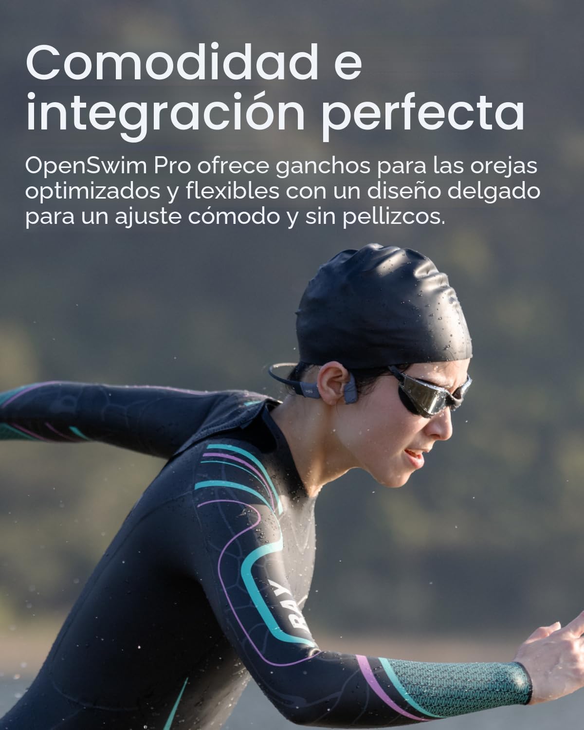 AUDÍFONOS SHOKZ OPENSWIM PRO MP3 GRIS IP68 WATERPROOF 32GB - 5