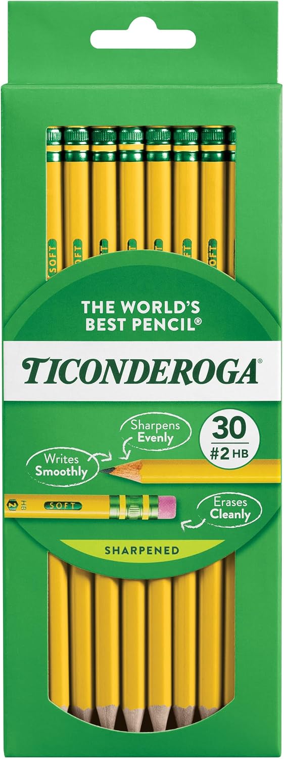 LÁPICES TICONDEROGA WOOD-CASED HB AMARILLO PRE-AFILADOS 180 UNIDADES - 1