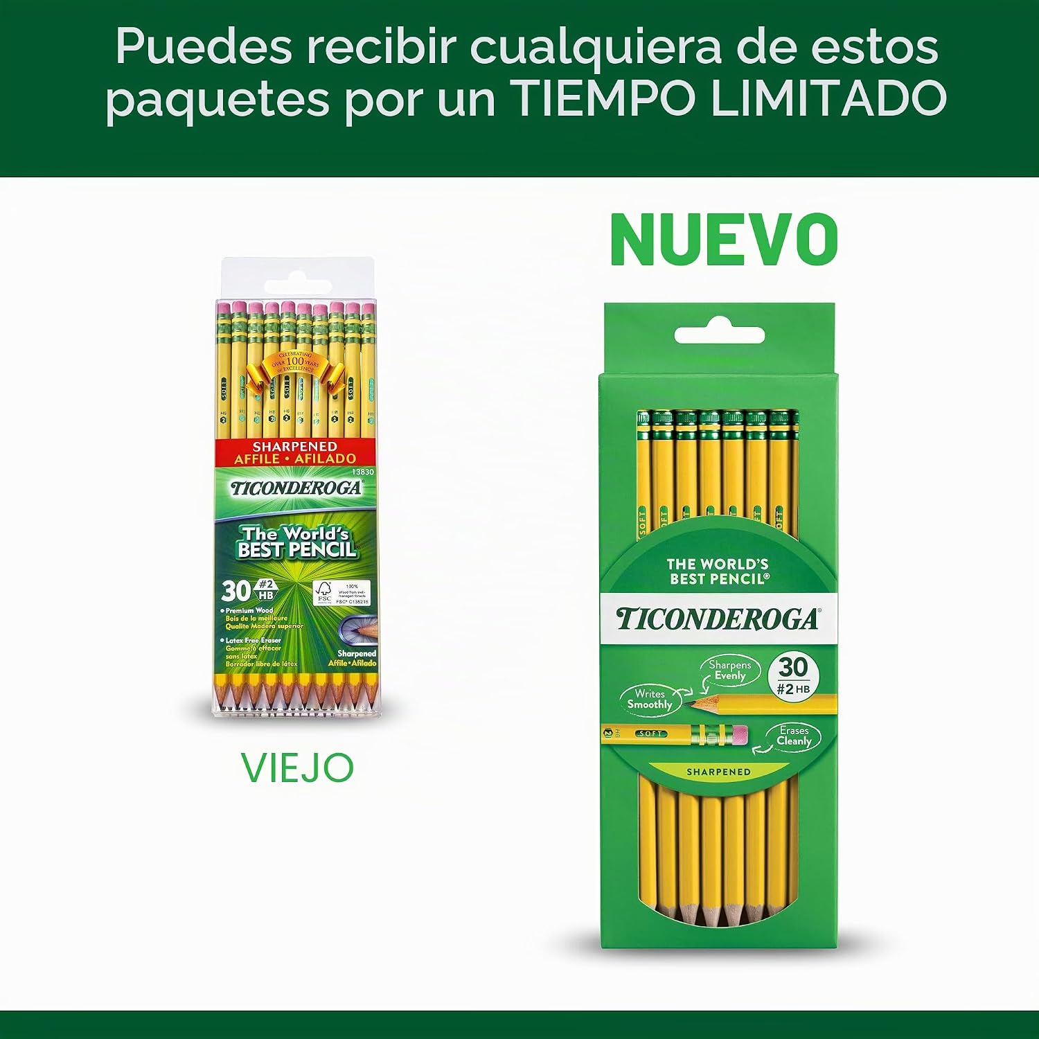 LÁPICES TICONDEROGA WOOD-CASED HB AMARILLO PRE-AFILADOS 180 UNIDADES - 5