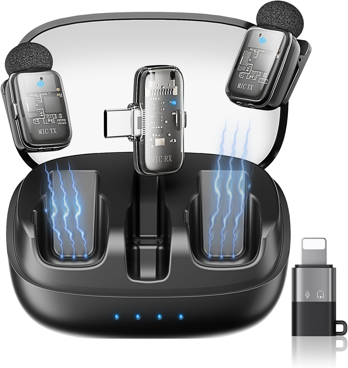MICRÓFONO INALÁMBRICO KUKIHO MINI 2 PARA IPHONE Y ANDROID CON ESTUCHE DE CARGA - 1