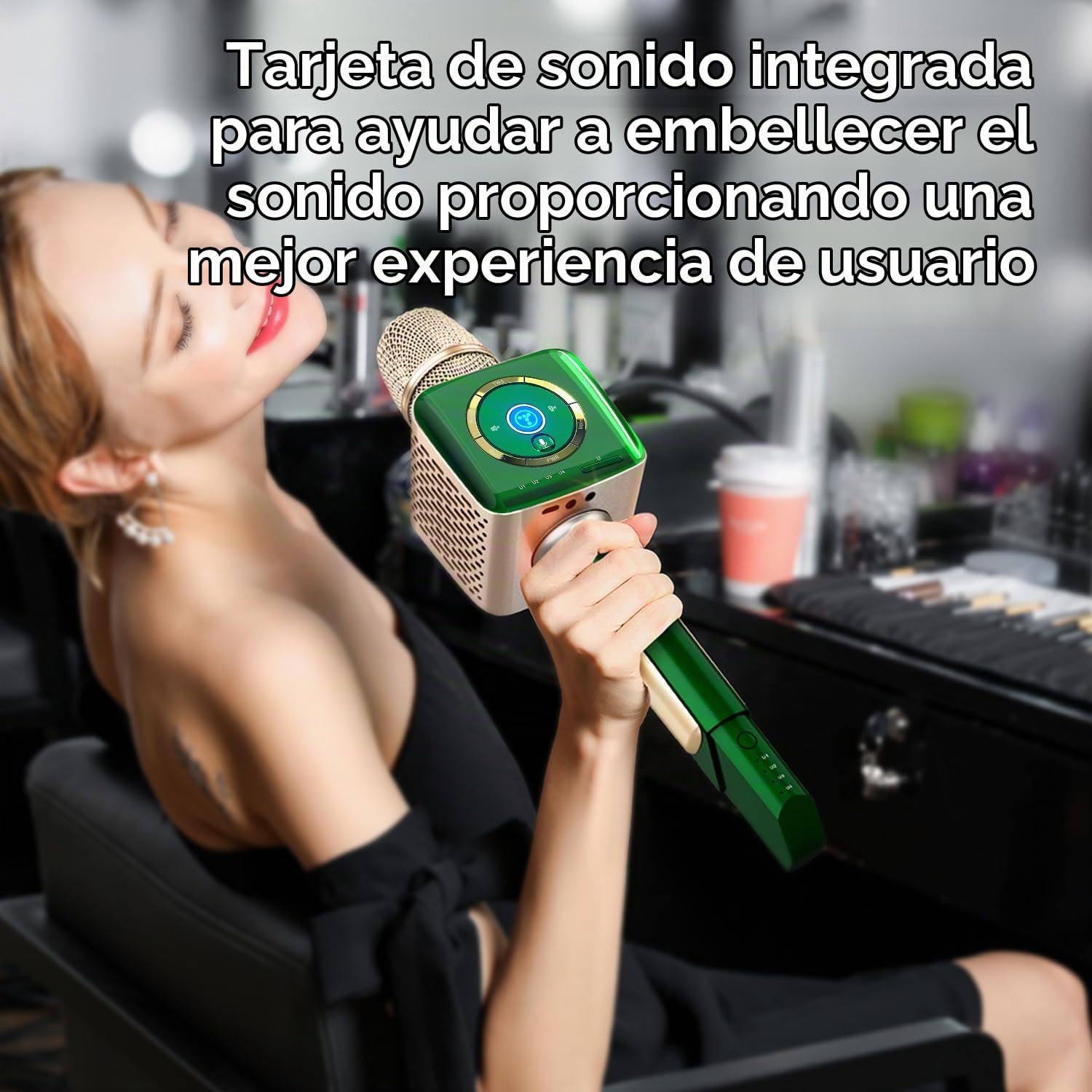 MICRÓFONO TOSING V1 PRO KARAOKE 20W INALÁMBRICO ESMERALDA - 5