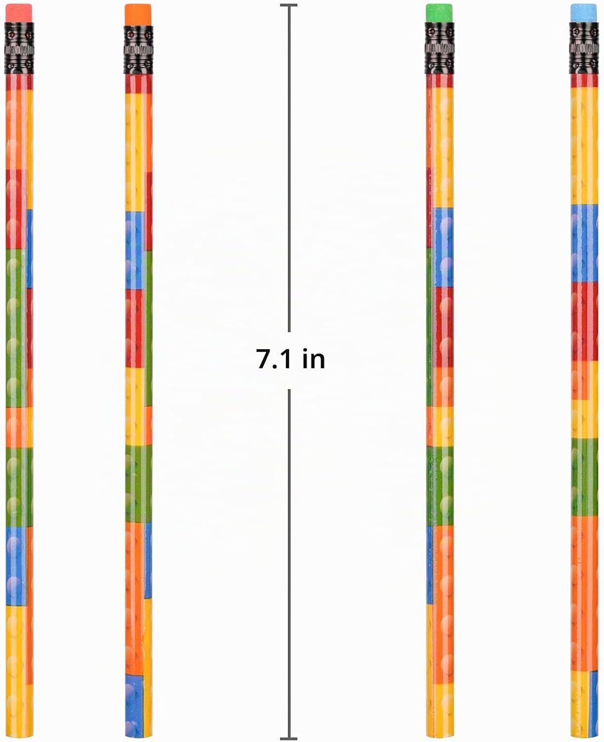 LÁPICES DE MADERA KOLEWO4EVER BLOQUES DE CONSTRUCCIÓN COLORIDOS CON BORRADOR 200 PIEZAS - 3