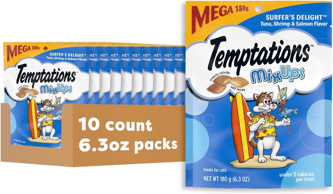TEMPTATIONS MIXUPS SURFER'S DELIGHT SNACKS PARA GATOS 6.3 OZ PACK 10 - 1