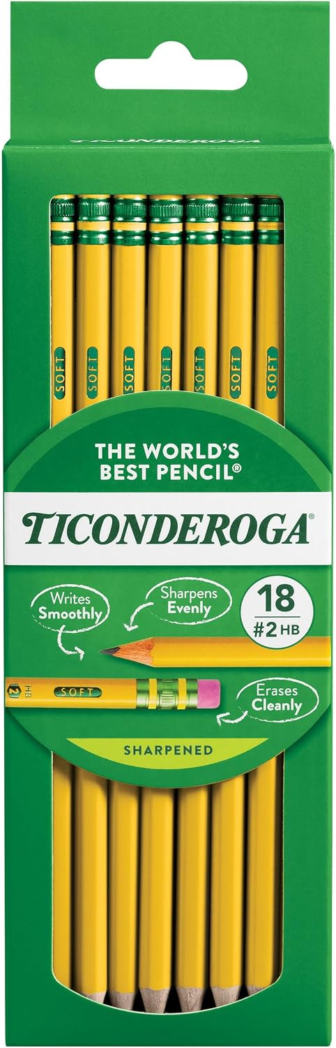 LÁPICES TICONDEROGA WOOD-CASED HB AMARILLO PRE-AFILADOS 108 UNIDADES - 1