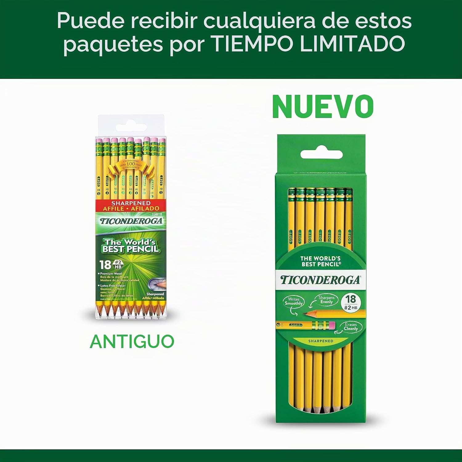 LÁPICES TICONDEROGA WOOD-CASED HB AMARILLO PRE-AFILADOS 108 UNIDADES - 4