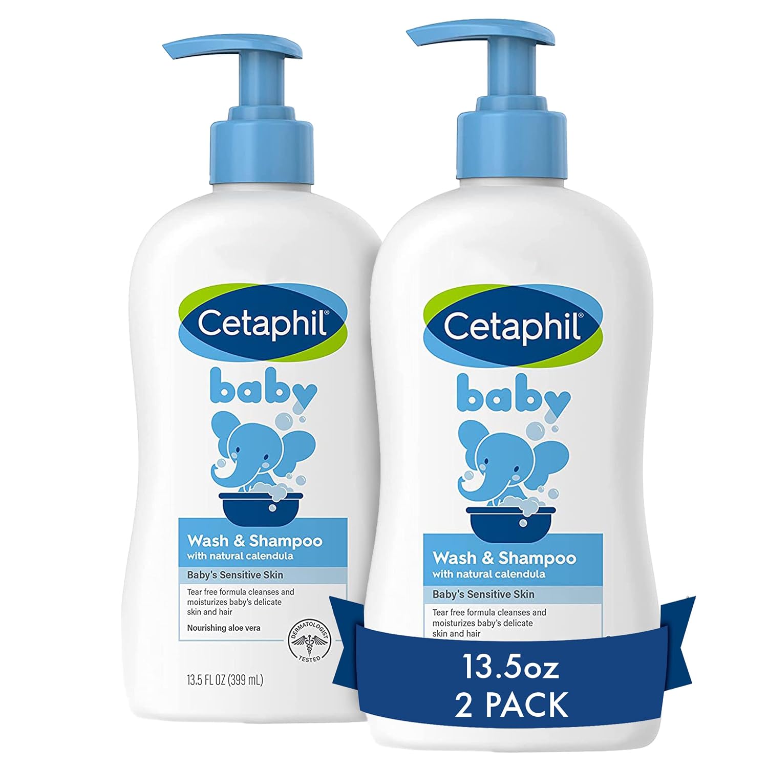 SHAMPOO Y LIMPIADOR CORPORAL 2 EN 1 CETAPHIL BABY SIN LÁGRIMAS 13.5OZ PACK DE 2 - 1
