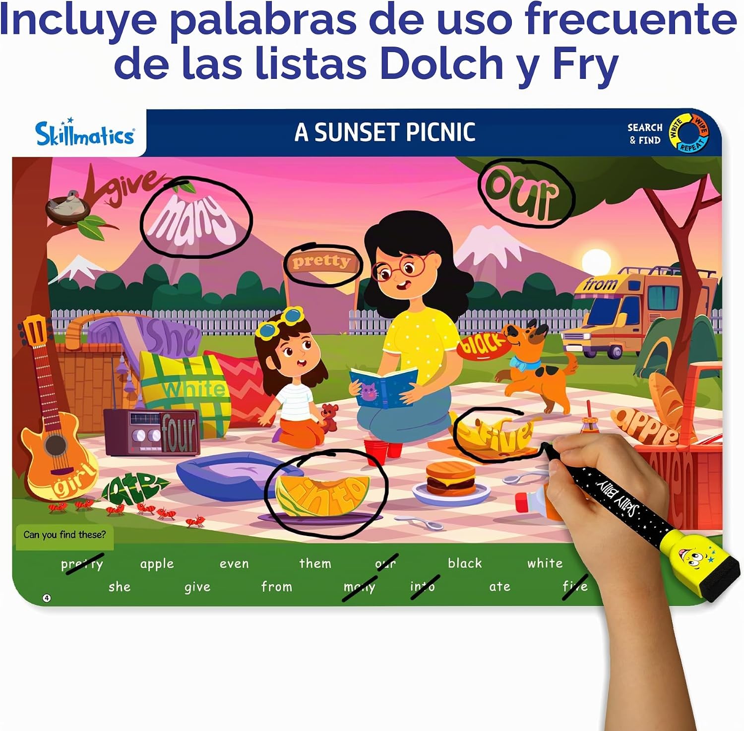 TABLEROS REUTILIZABLES SEARCH AND FIND SIGHT WORDS SKILLMATICS - 3