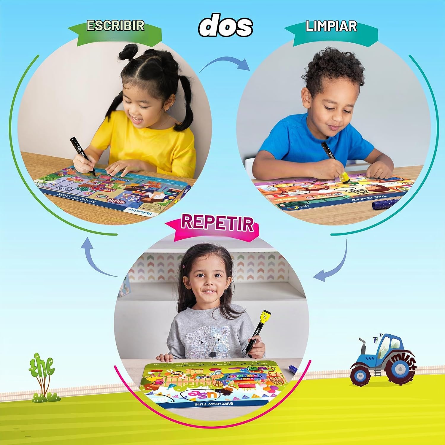 TABLEROS REUTILIZABLES SEARCH AND FIND SIGHT WORDS SKILLMATICS - 5