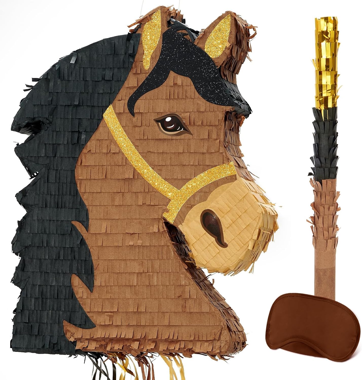 PIÑATA CABALLO MARRÓN WERNNSAI PARA FIESTA TEMÁTICA VAQUERO - 1