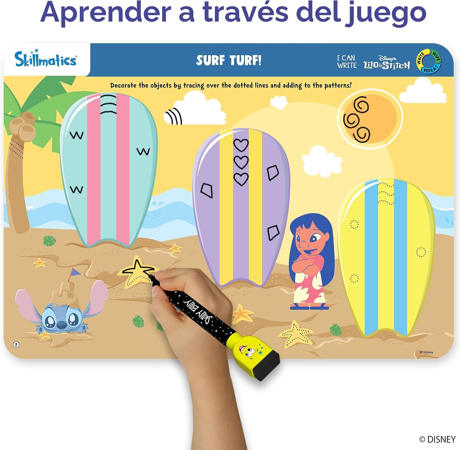CUADERNO DE ACTIVIDADES REUTILIZABLE SKILLMATICS I CAN WRITE DISNEY LILO Y STITCH - 4