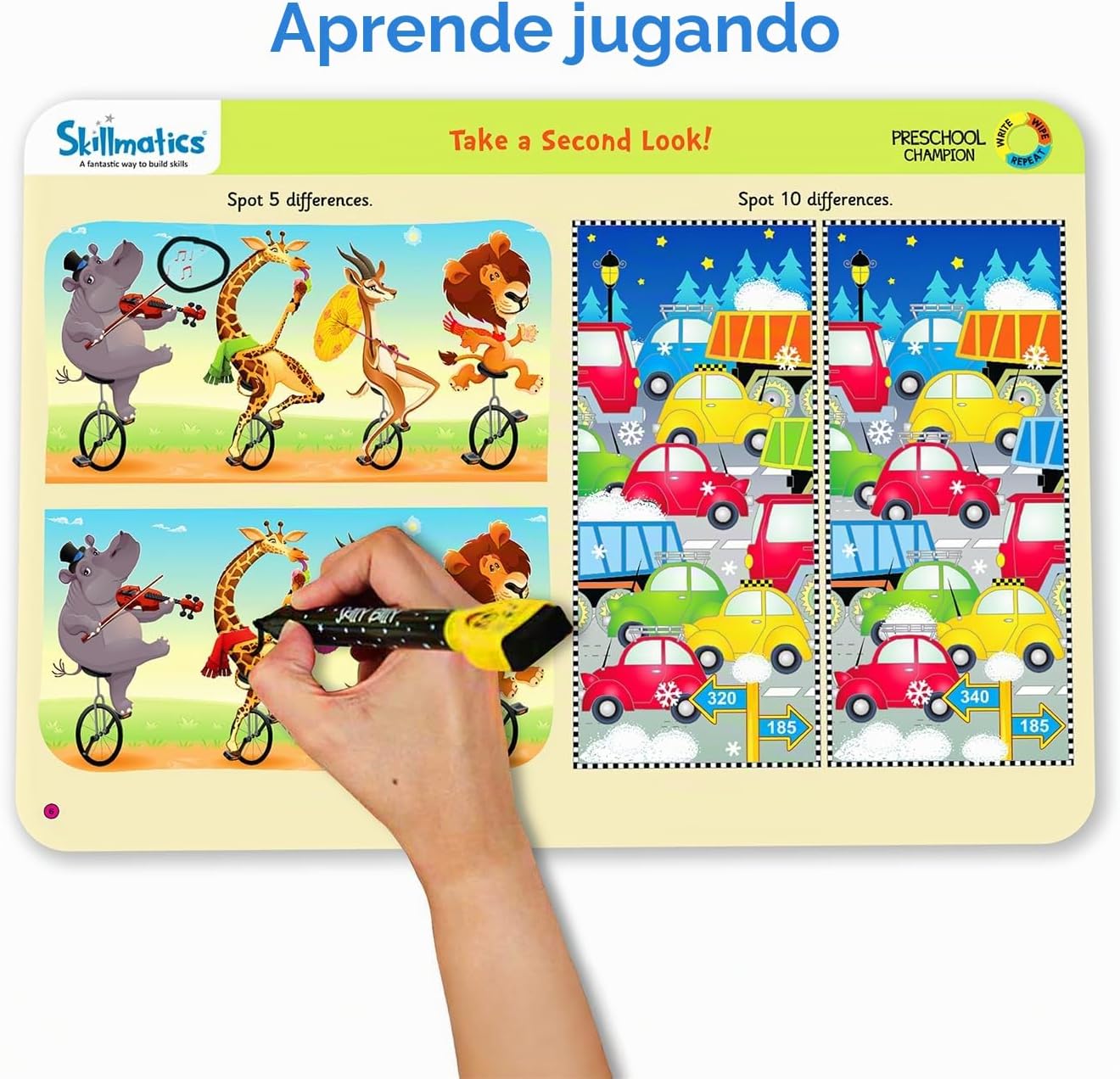JUEGO EDUCATIVO SKILLMATICS PRESCHOOL CHAMPION TAPETES REUTILIZABLES - 4