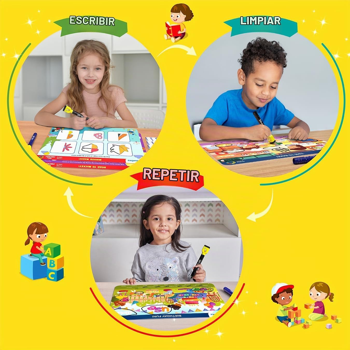 JUEGO EDUCATIVO SKILLMATICS PRESCHOOL CHAMPION TAPETES REUTILIZABLES - 5