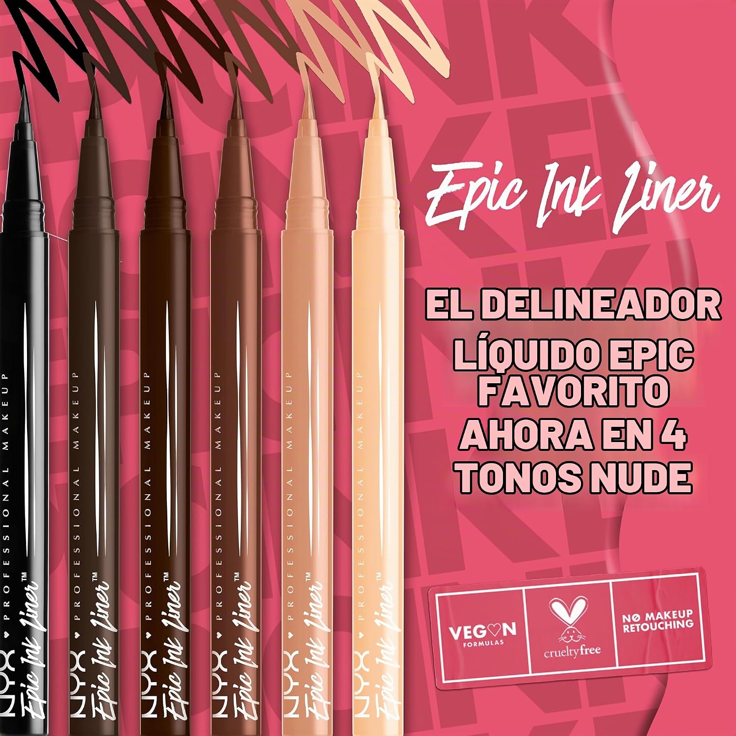 DELINEADOR LÍQUIDO EPIC INK LINER MARRÓN MATE WATERPROOF NYX PROFESSIONAL MAKEUP - 3