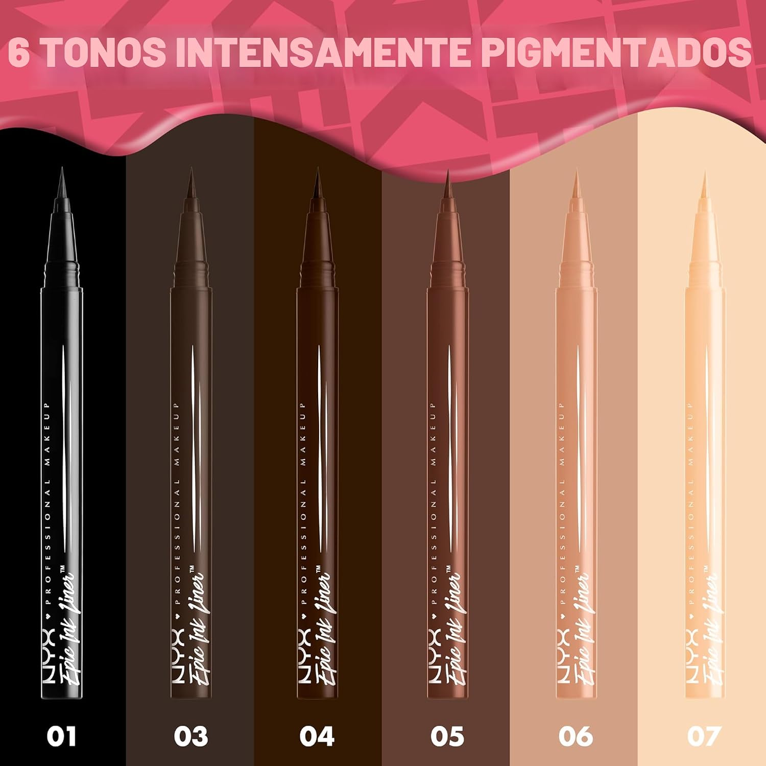 DELINEADOR LÍQUIDO EPIC INK LINER MARRÓN MATE WATERPROOF NYX PROFESSIONAL MAKEUP - 4