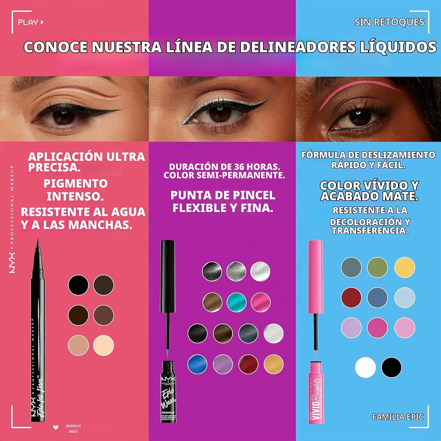 DELINEADOR LÍQUIDO EPIC INK LINER MARRÓN MATE WATERPROOF NYX PROFESSIONAL MAKEUP - 5