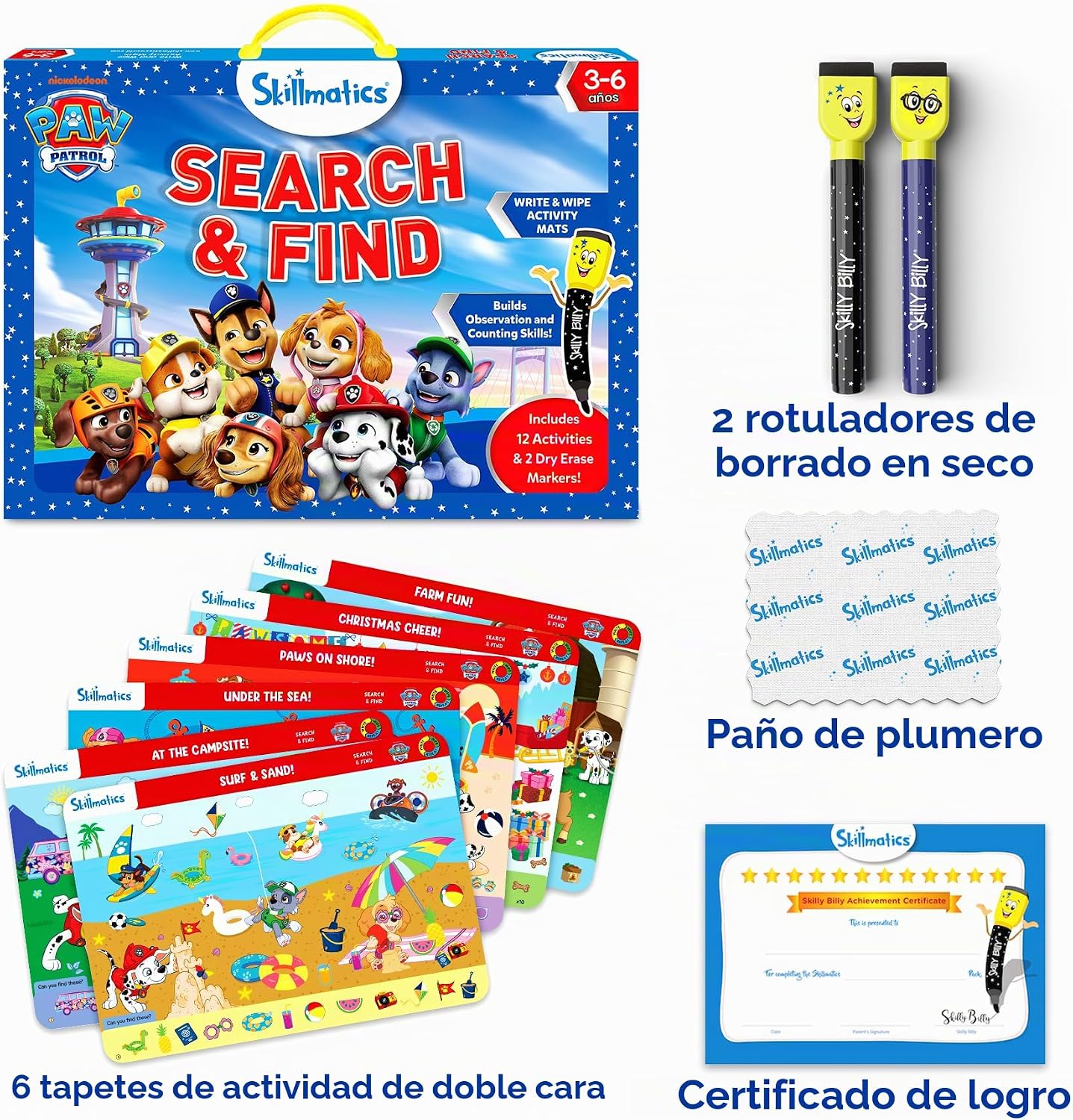 CUADERNO DE ACTIVIDADES SEARCH AND FIND PAW PATROL SKILLMATICS - 2