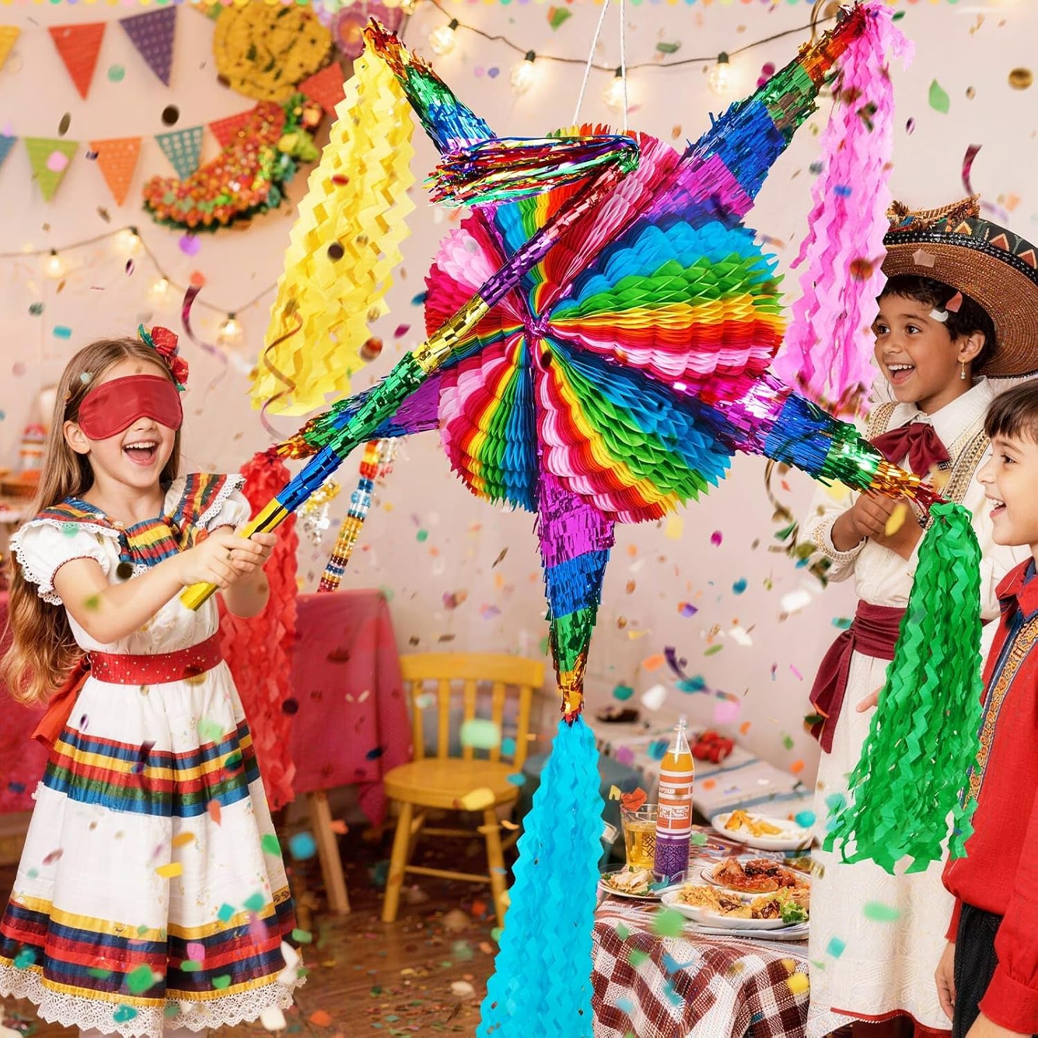 PIÑATA ESTRELLA MEXICANA WERNNSAI 32 PULGADAS CINCO DE MAYO PLEGABLE - 5