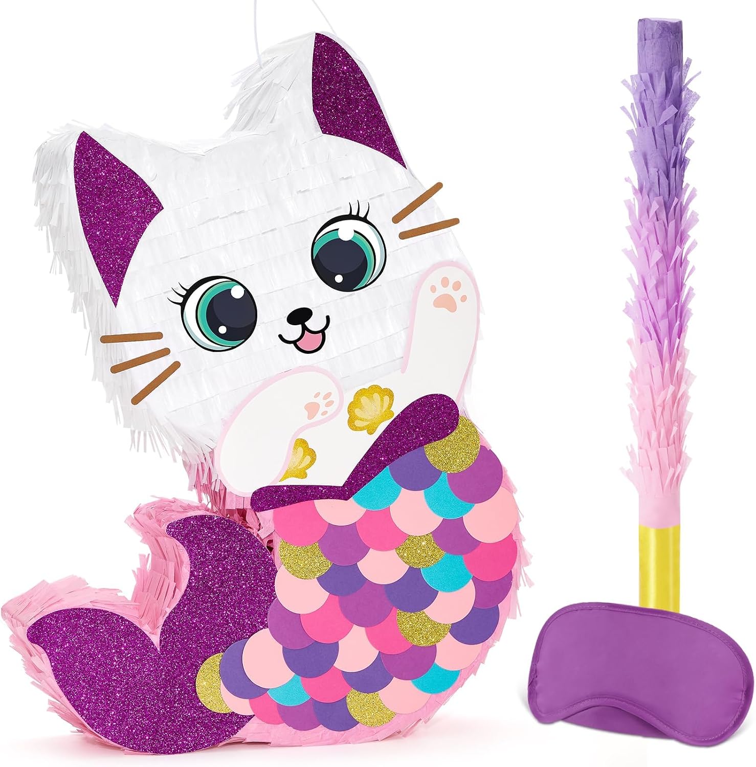 PIÑATA GATO SIRENA WERNNSAI PARA FIESTA DE CUMPLEAÑOS NIÑAS - 1