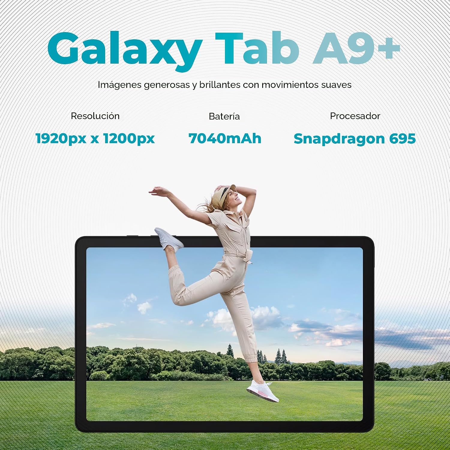 TABLET SAMSUNG GALAXY TAB A9+ 11' 64GB ANDROID 13 WIFI GRIS CON FUNDA Y TARJETA SD - 3