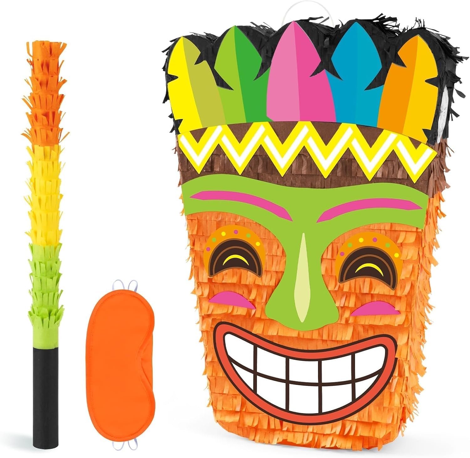 PIÑATA TIKI HAWAII WERNNSAI CON ANTIFAZ Y BATE - 1