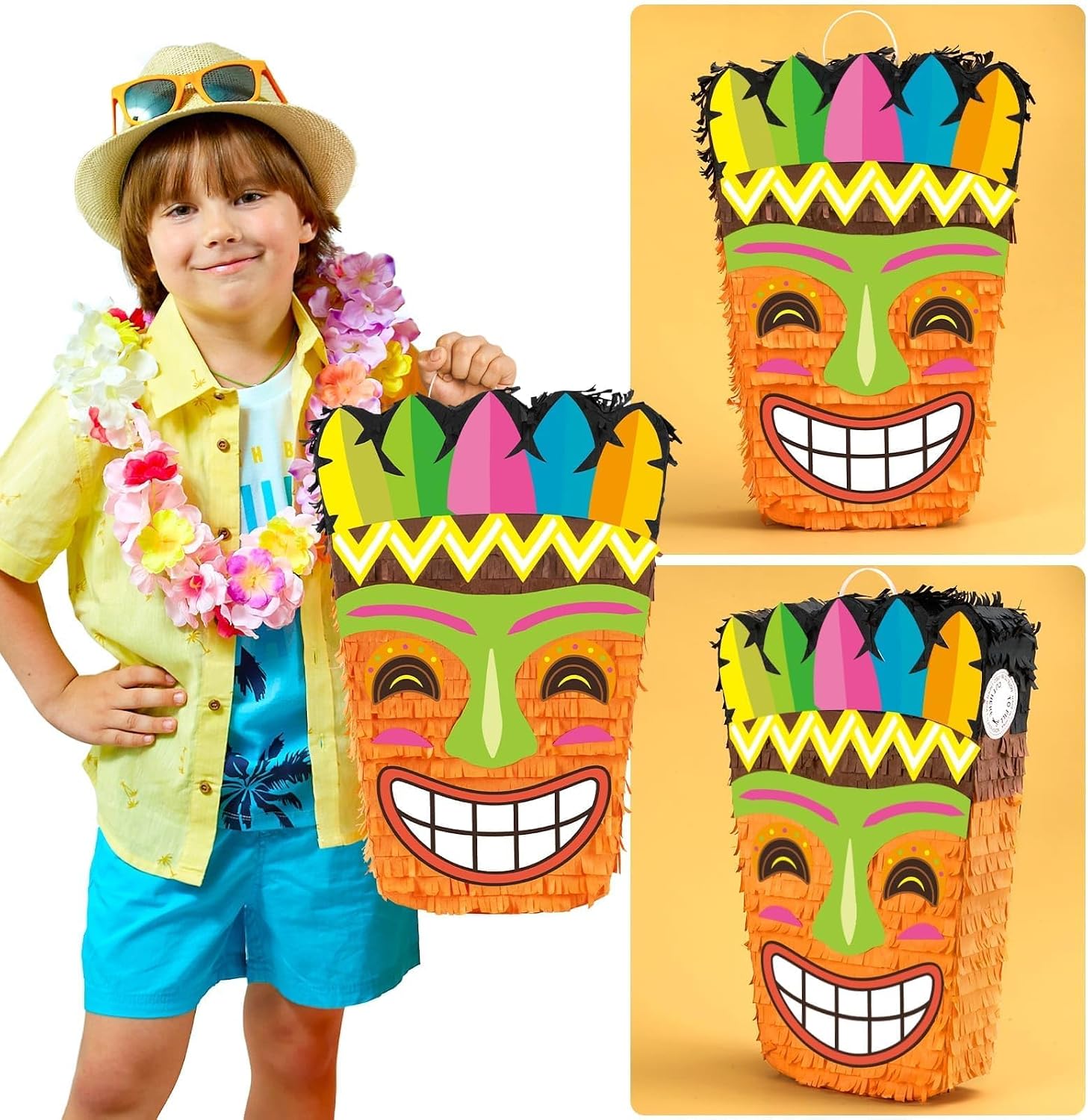 PIÑATA TIKI HAWAII WERNNSAI CON ANTIFAZ Y BATE - 5