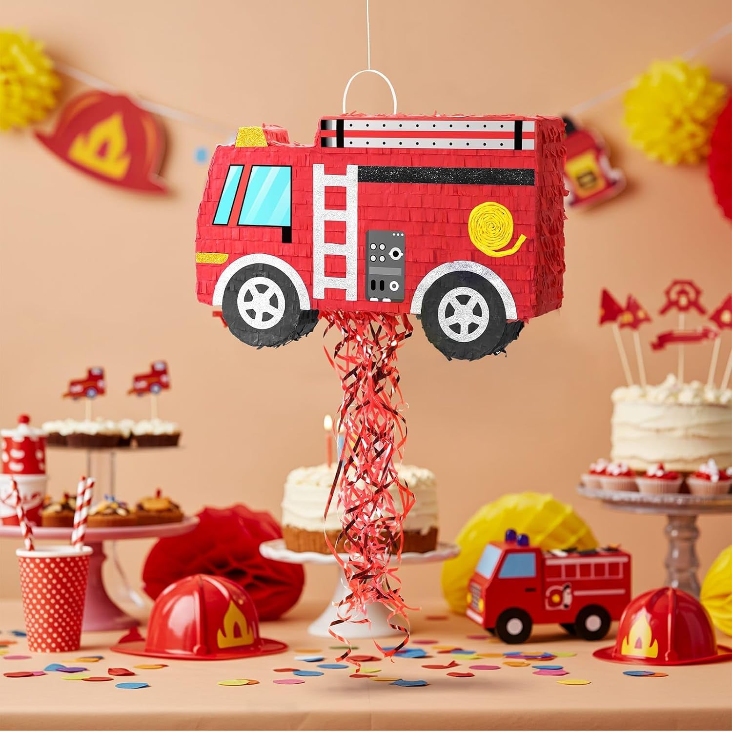 PIÑATA CAMIÓN DE BOMBEROS WERNNSAI ROJO - 2