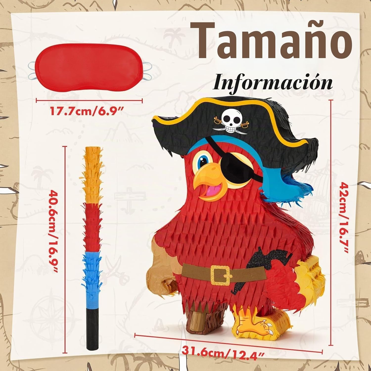 PIÑATA LORO PIRATA WERNNSAI PARA FIESTA TEMÁTICA - 2