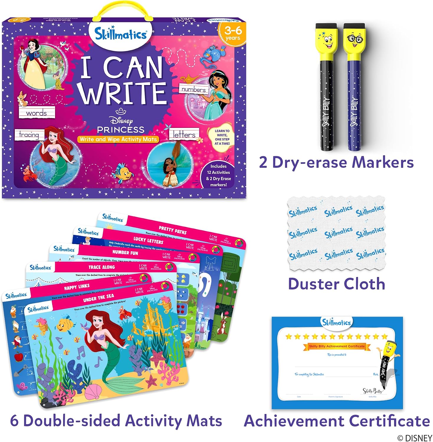CUADERNO DE ACTIVIDADES REUTILIZABLE I CAN WRITE DISNEY PRINCESS PARA PREESCOLAR - 2