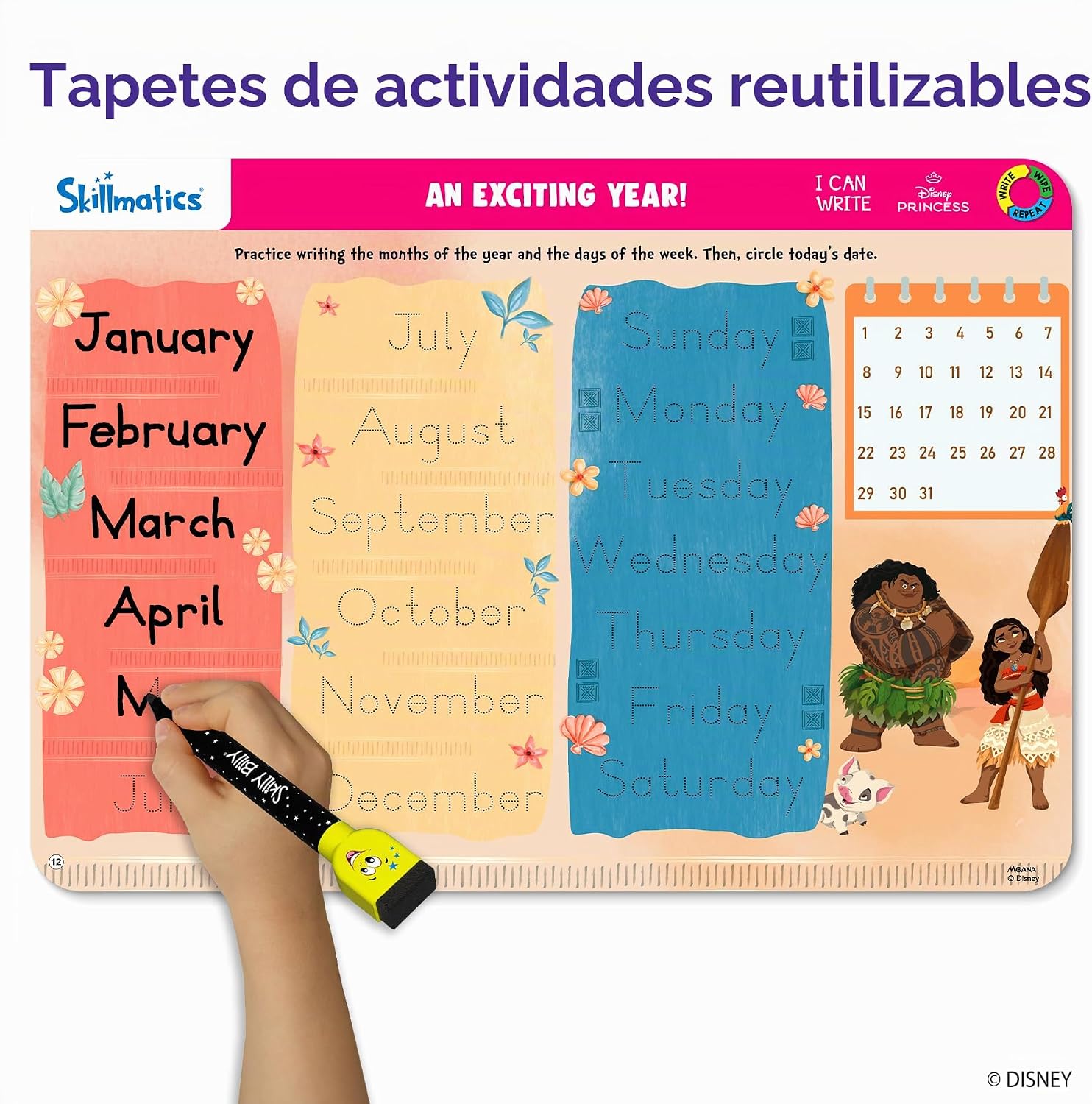 CUADERNO DE ACTIVIDADES REUTILIZABLE I CAN WRITE DISNEY PRINCESS PARA PREESCOLAR - 3