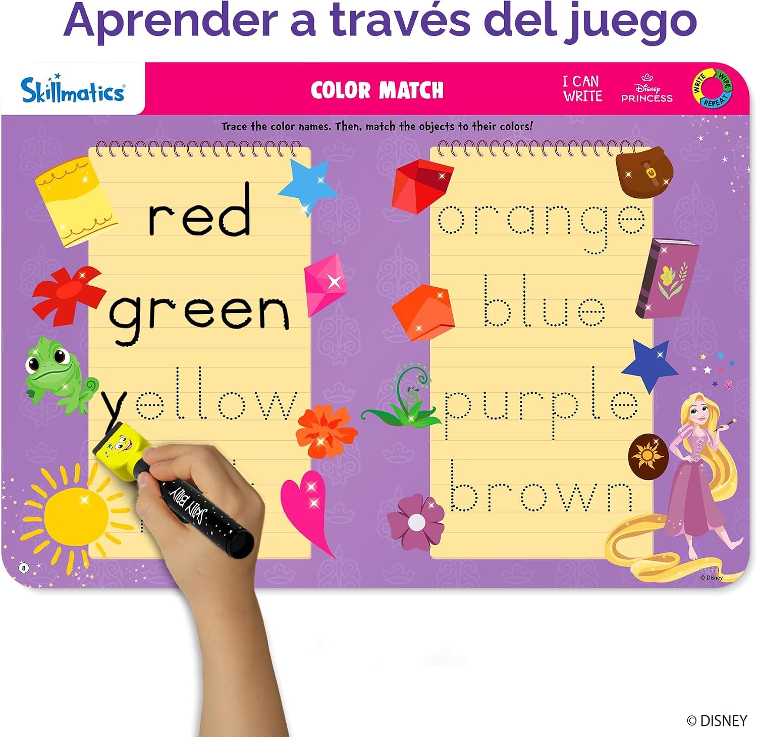 CUADERNO DE ACTIVIDADES REUTILIZABLE I CAN WRITE DISNEY PRINCESS PARA PREESCOLAR - 4