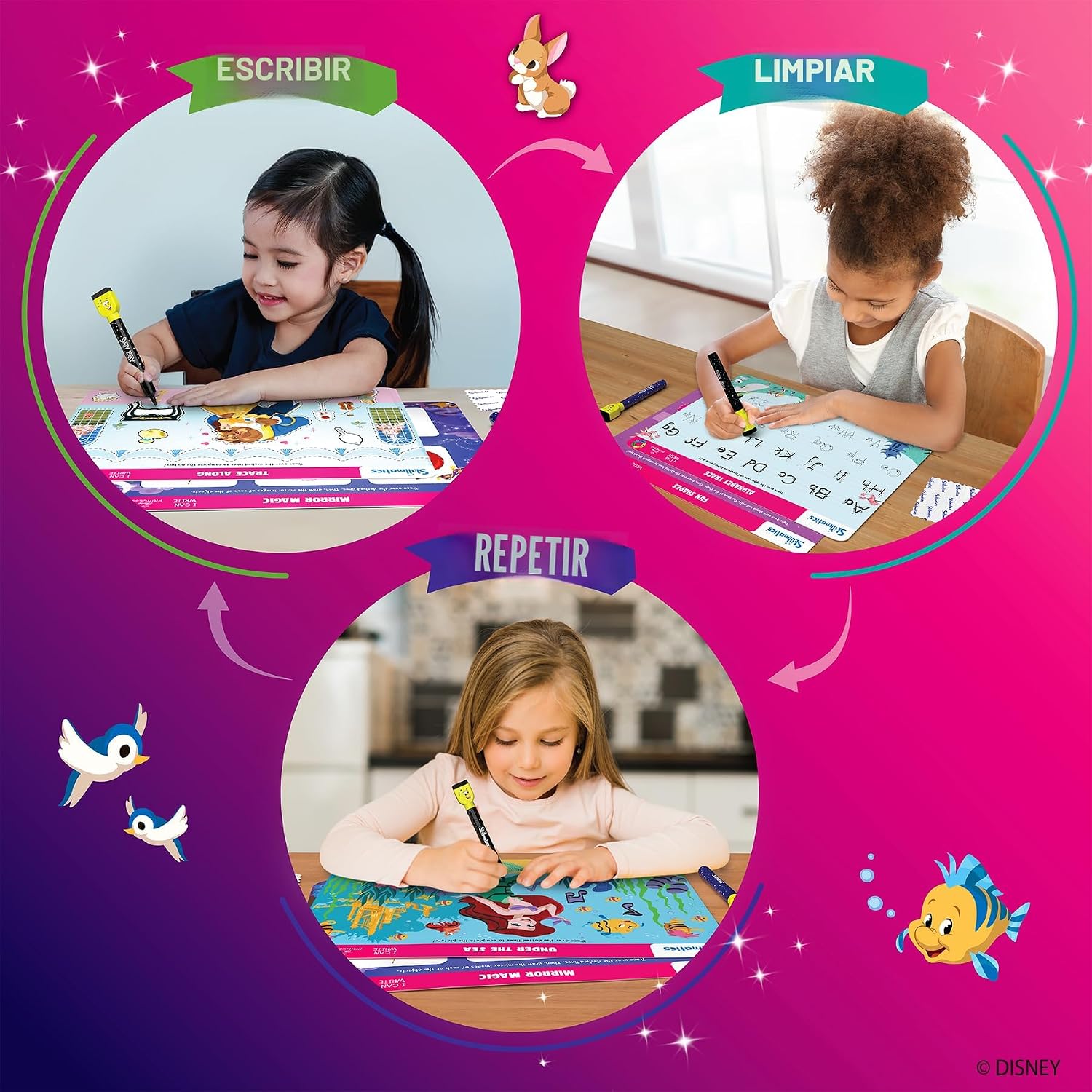 CUADERNO DE ACTIVIDADES REUTILIZABLE I CAN WRITE DISNEY PRINCESS PARA PREESCOLAR - 5